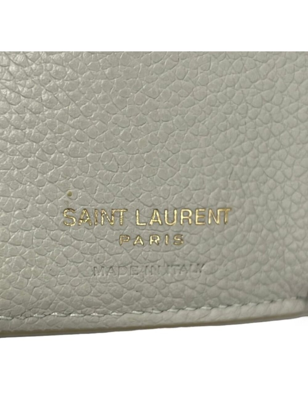 Saint Laurent Paris Trifold Wallet Origami Tiny Ivory Gold Leather - Picture 5 of 7